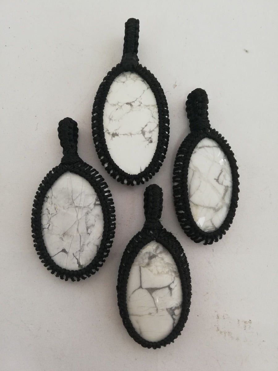 Macrame Pendant - Howlite Macrame Pendant - Howlite